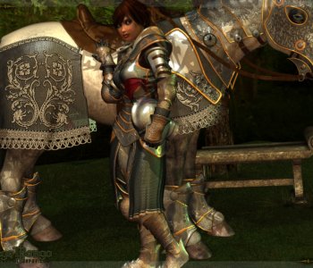 comic Bretonnia Knight and Horse