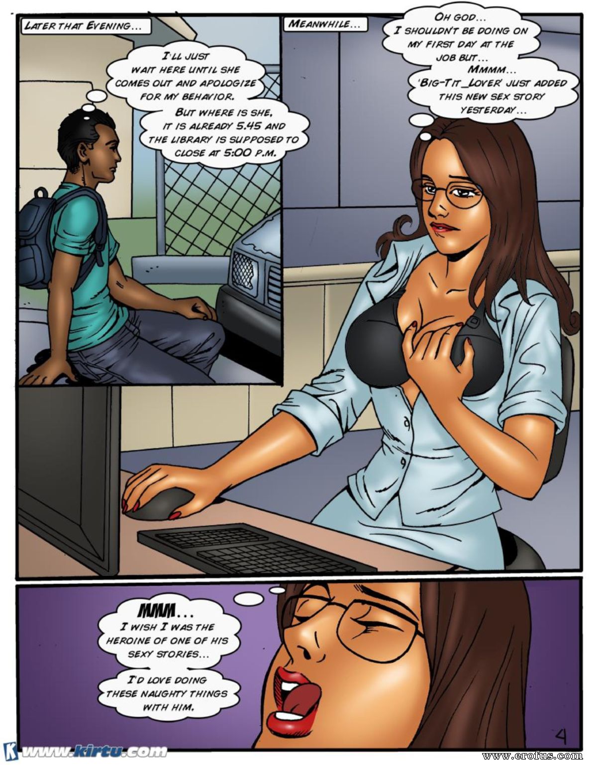 Library Cartoon Porn - Page 5 | Kirtu-Comix/XXX-Apartments/The-Librarian | Erofus - Sex and Porn  Comics