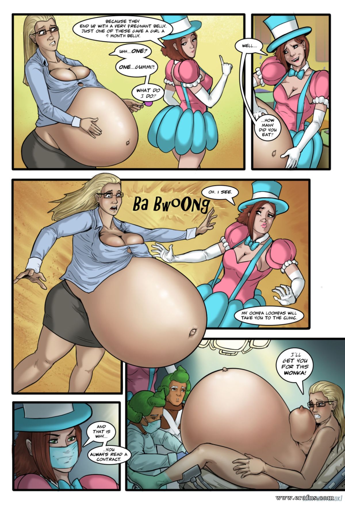 Eating Pregnant Belly Nude - Page 3 | okayokayokok-comics/wendy-wonka-and-the-pregnant ...