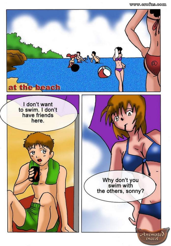 Page 1 | animated-incest-comics/comics/at-the-beach | Erofus - Sex and Porn  Comics