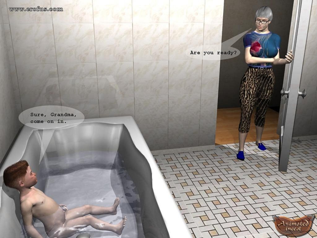 Grandmother in the bathroom comic porn