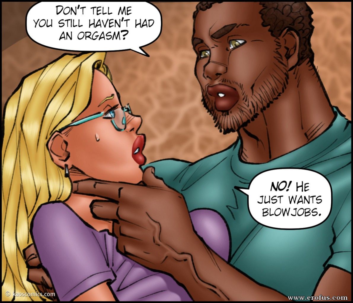Blonde Interracial Cunnilingus - Page 12 | kaos-comics/lessons-from-the-neighbor-the-second-lesson | Erofus  - Sex and Porn Comics