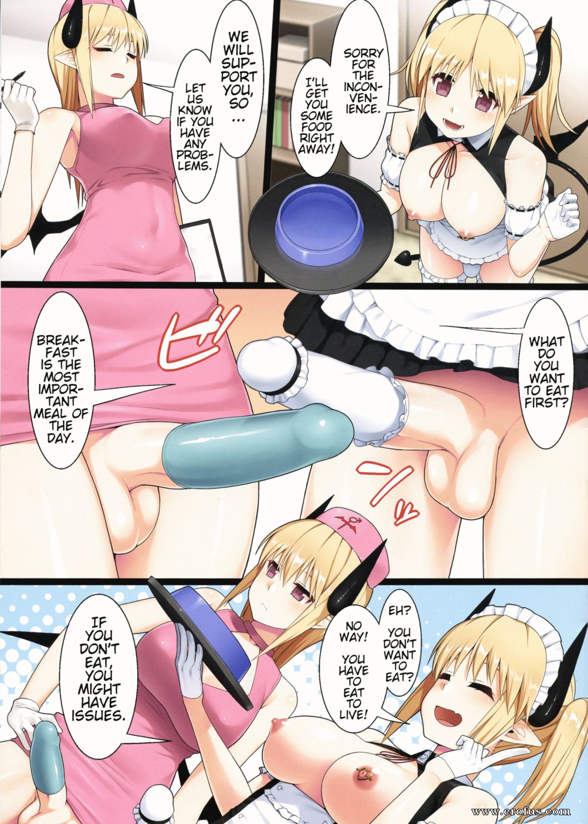 Futa succubus threesome hentai comic