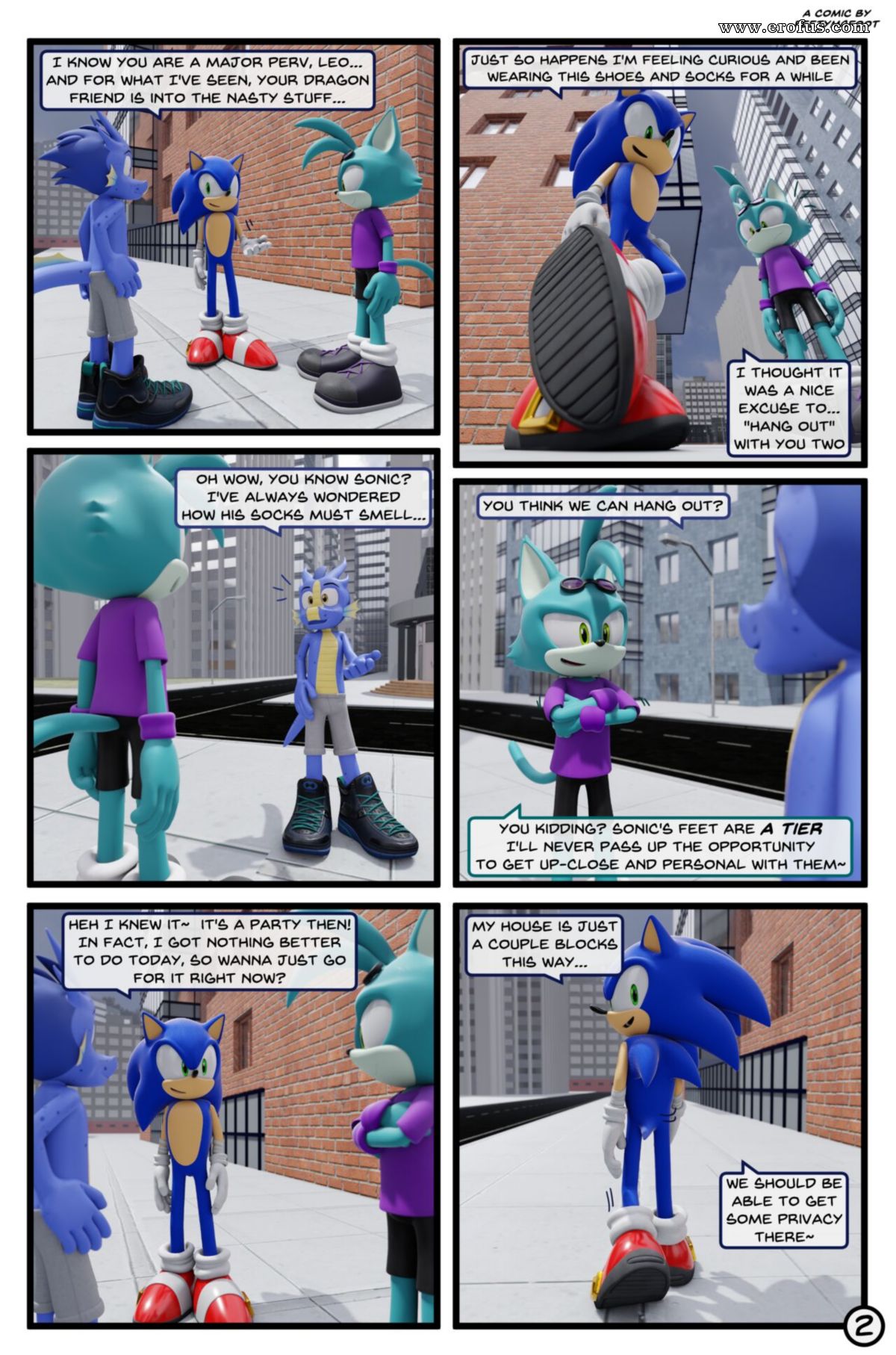 Page 2 | gay-comics/feetymcfoot/sonics-sock-party | Erofus - Sex and Porn  Comics