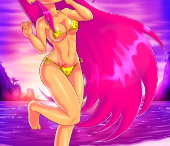 comic Starfire at The Beach