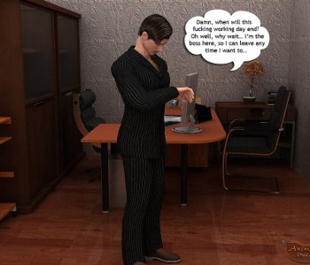 comic Sexy teen daughter blows her dad in his office