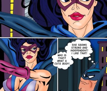 comic Hungry Huntress and horny Batman meet for hot sex