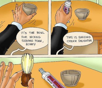 Daddy Daughter Cartoon Sex - Father shaves his daughters pussy | Erofus - Sex and Porn Comics