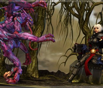 comic WH40K Sister & Genestealer