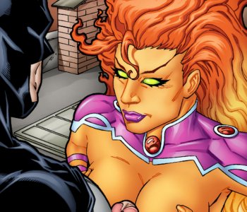 comic Batman and Starfire have a hot fuck