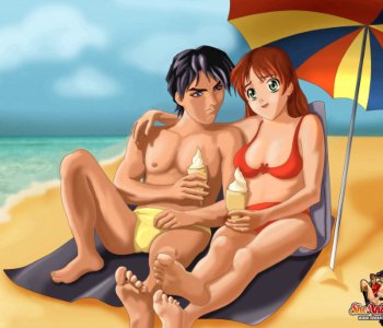 Cartoon Porn Sex On The Beach - Fun With Shemales On The Beach | Erofus - Sex and Porn Comics
