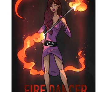 comic Fire Dancer