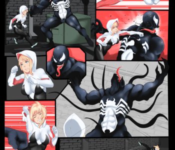 comic Spider-Gwen vs. Venom!