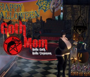 comic Goth Step Mom - Constantine's Halloween