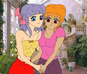 comic Lesbian games of two sexy girlss near the pool