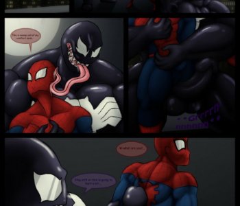 comic Venom X Spider-Man On The Roof