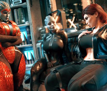 comic Futa Femshep x Samara and Morinth