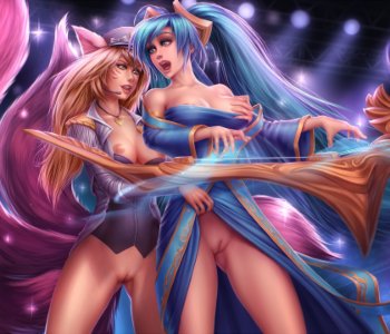 comic Ahri & Sona