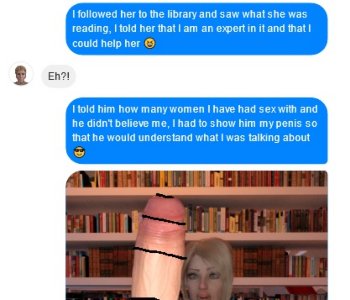 comic Mom Son go to the Library