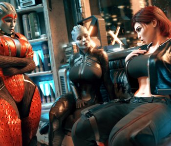 comic Futa Shepard x Samara and Morinth