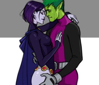 comic Raven and Beast Boy