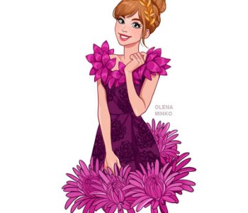 comic Disney Princesses Flower Series
