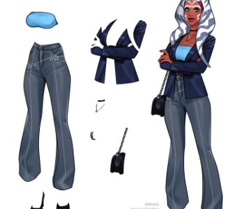 comic Ahsoka in modern outfit