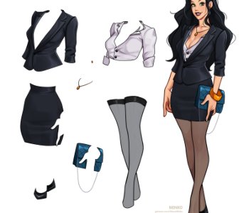 comic Asami in moder outfit