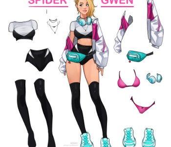comic Gwen in modern outfit