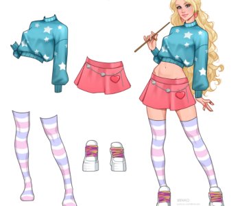 comic Luna in modern outfit