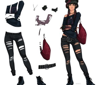 comic Mei in modern outfit