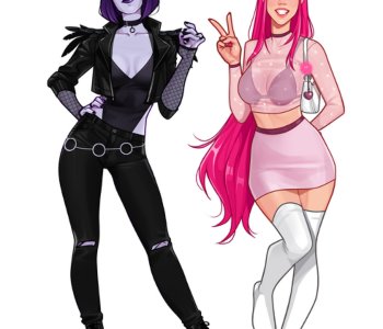 comic Raven and Starfire