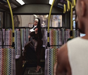 comic Nun on a Bus