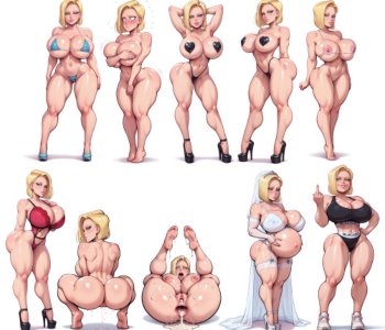 Android 18 Gets Some Lotion on the Beach Porn Comics